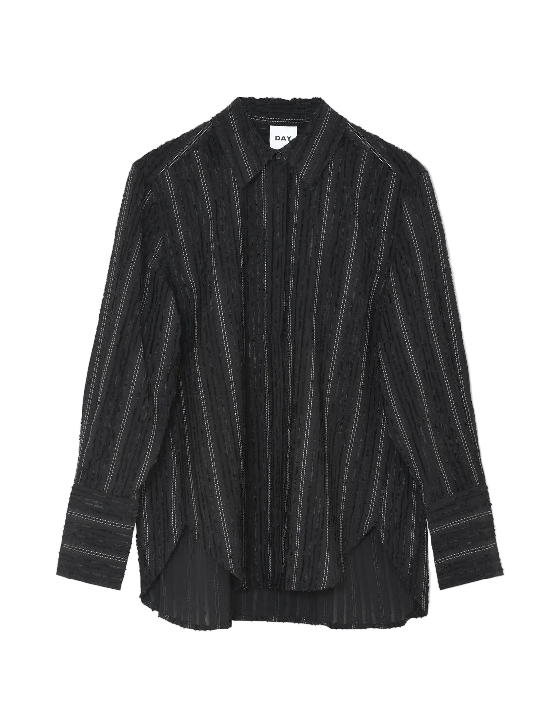 Zoe Raw Stripes skjorte – Black
